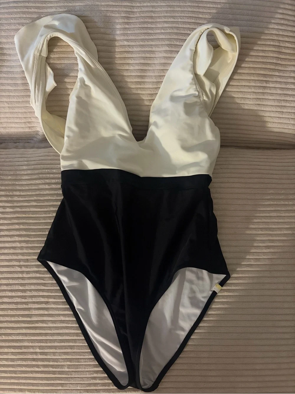 summersalt Two-Tone Black & Cream One-Piece Swimsuit